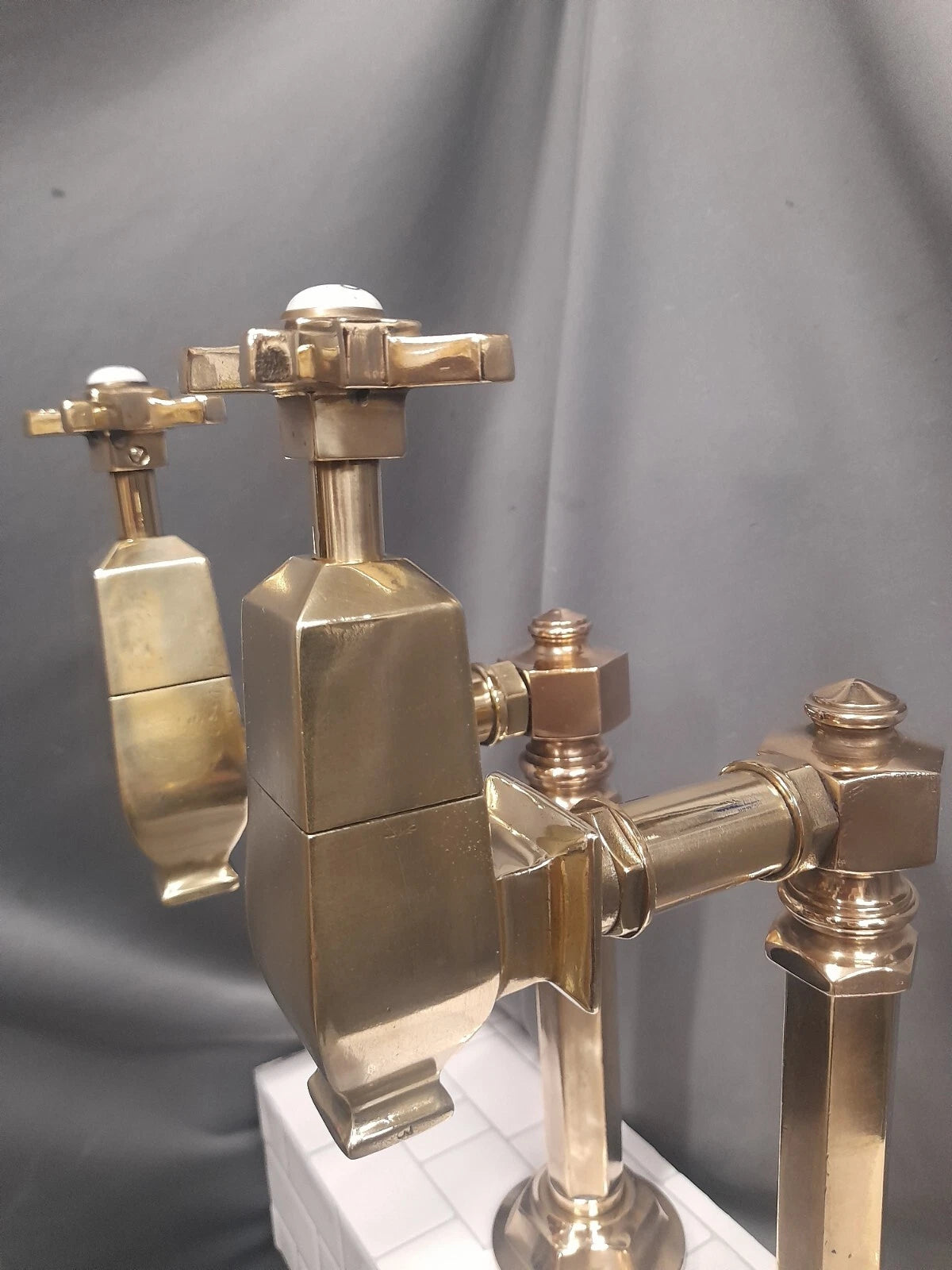 Super Large Super Chunky Tall Bare Brass Bib Taps, 3/4" Ideal Kitchen Sink Deco