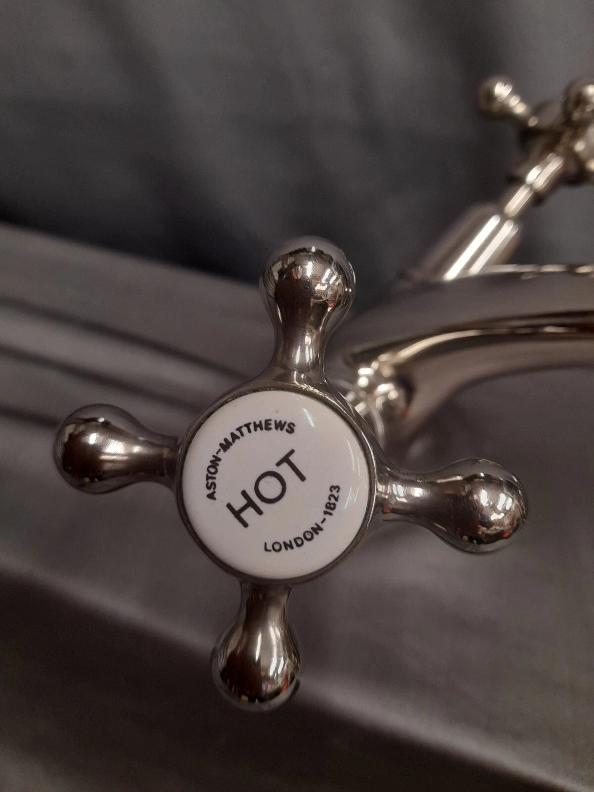 Aston Matthews Nickel Basin Mono Mixer Tap, Reclaimed & Refurbished