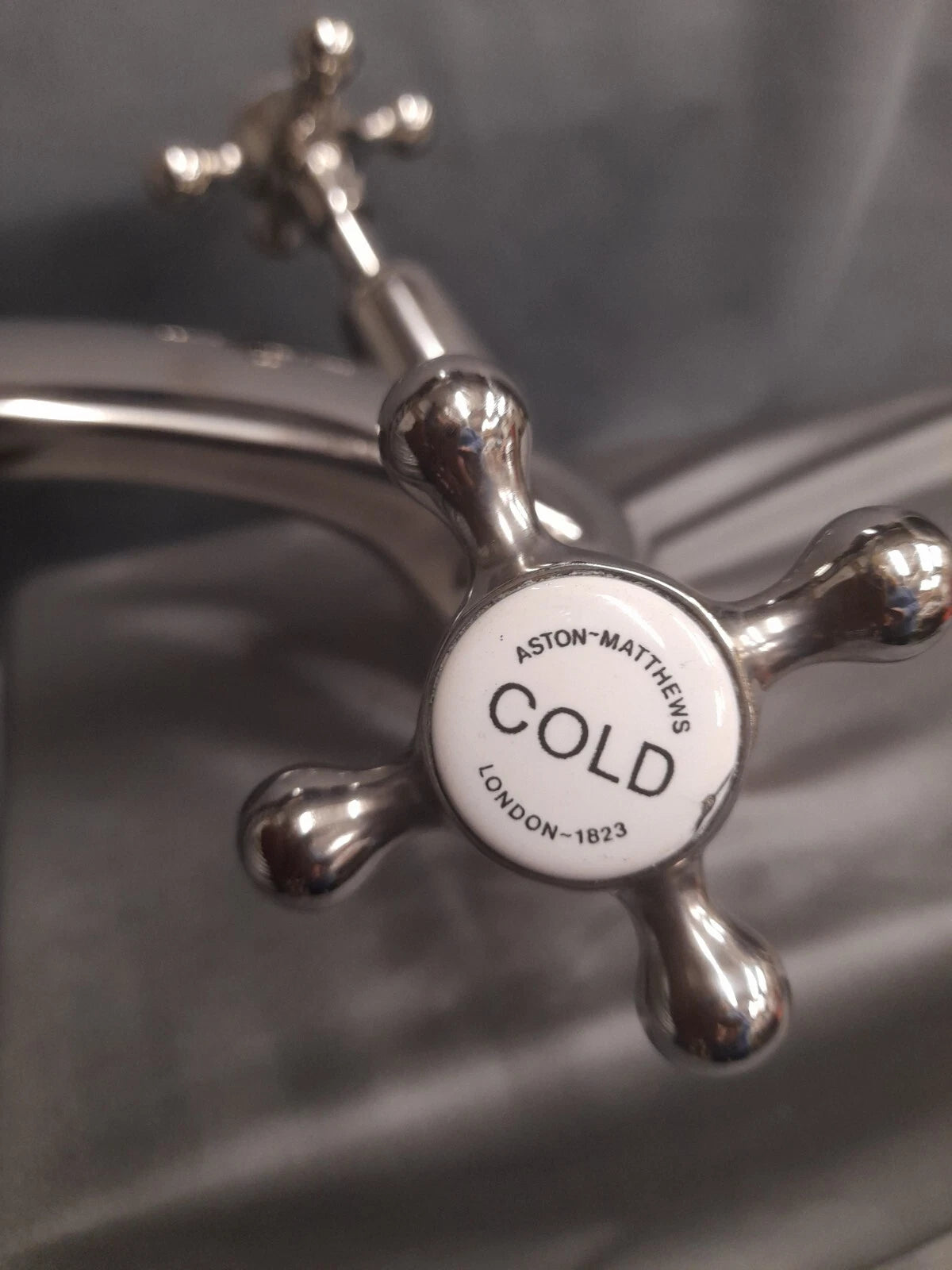 Aston Matthews Nickel Basin Mono Mixer Tap, Reclaimed & Refurbished