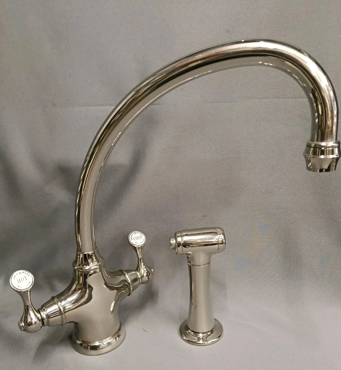 Perrin & Rowe Etruscan Nickel Mono Mixer Tap with Rinse Reconditioned