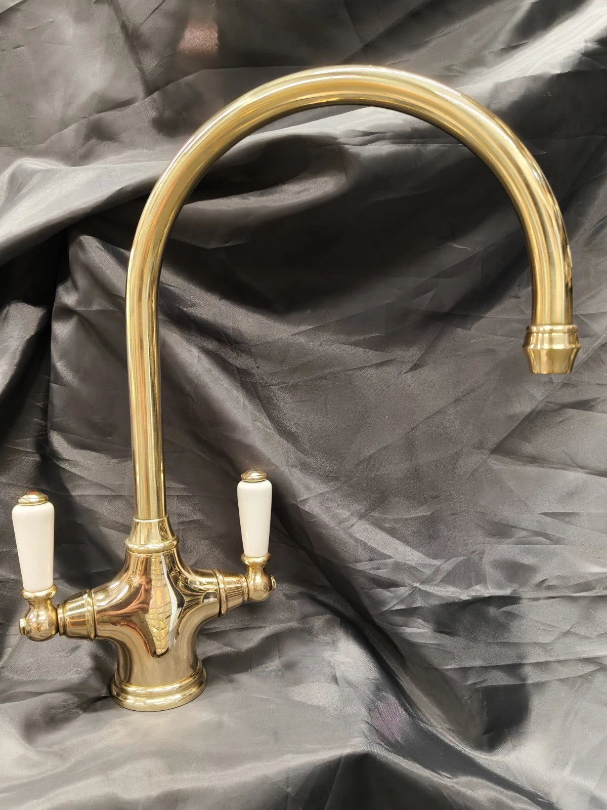 Perrin & Rowe Phoenician Bare Brass Mono Mixer Kitchen Taps, Reconditioned