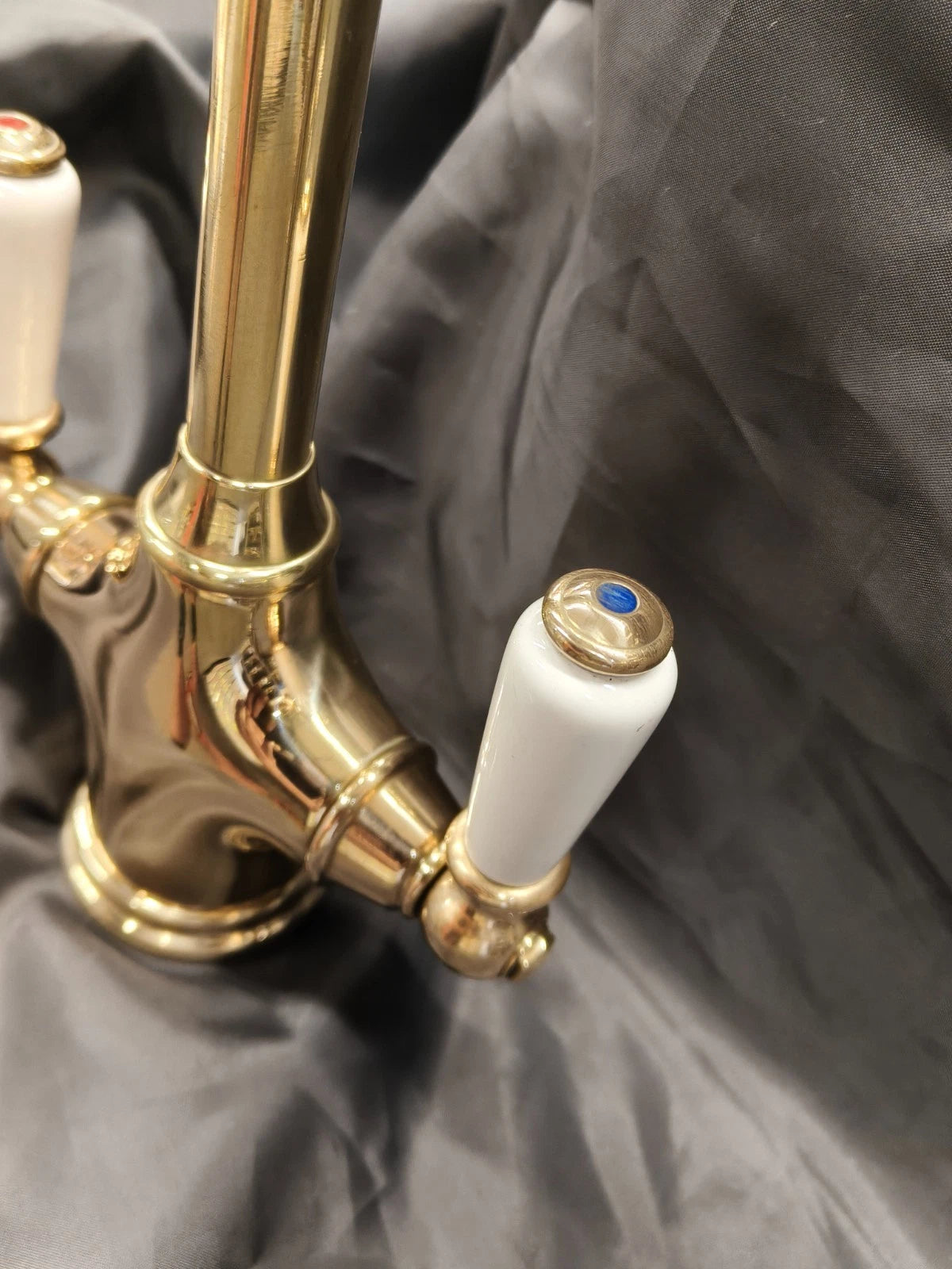 Perrin & Rowe Phoenician Bare Brass Mono Mixer Kitchen Taps, Reconditioned