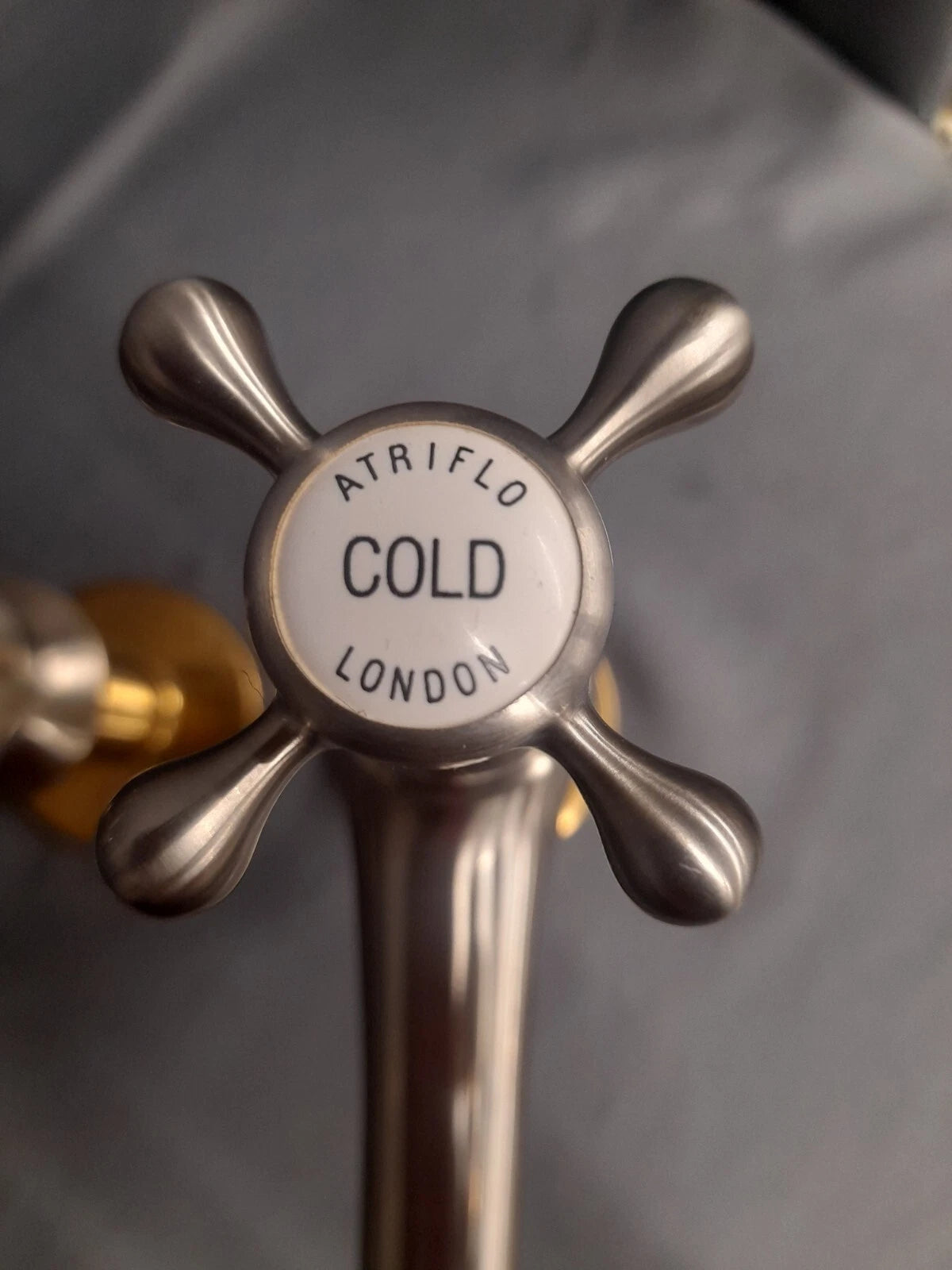 Brushed Nickel Super Long Reach Basin Taps, 13 cm New Old Stock