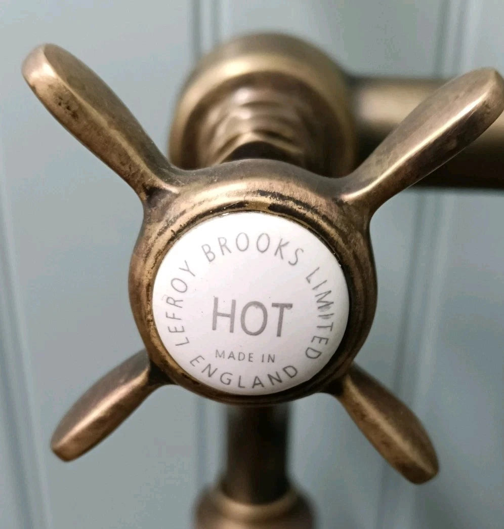 LEFROY BROOKS AGED BRASS BATH SHOWER MIXER TAPS FREESTANDING RECONDITIONED