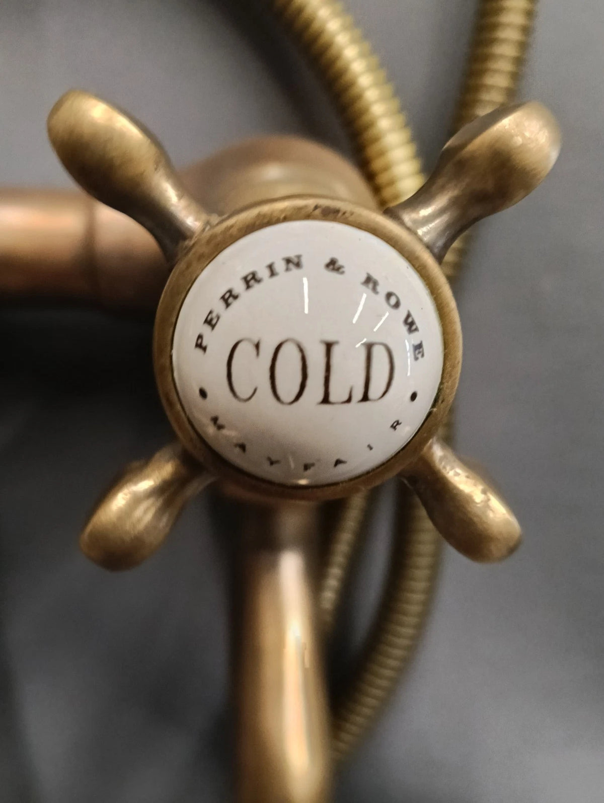 PERRIN & ROWE AGED BRASS BATH SHOWER MIXER TAP RECLAIMED RECONDITIONED