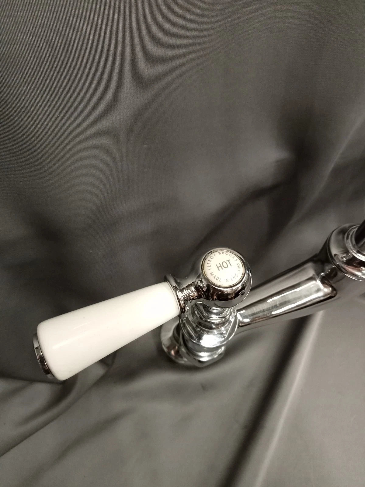 Lefroy Brooks Chrome Mixer Taps Ideal 4 Belfast Kitchen Sink, Reconditioned