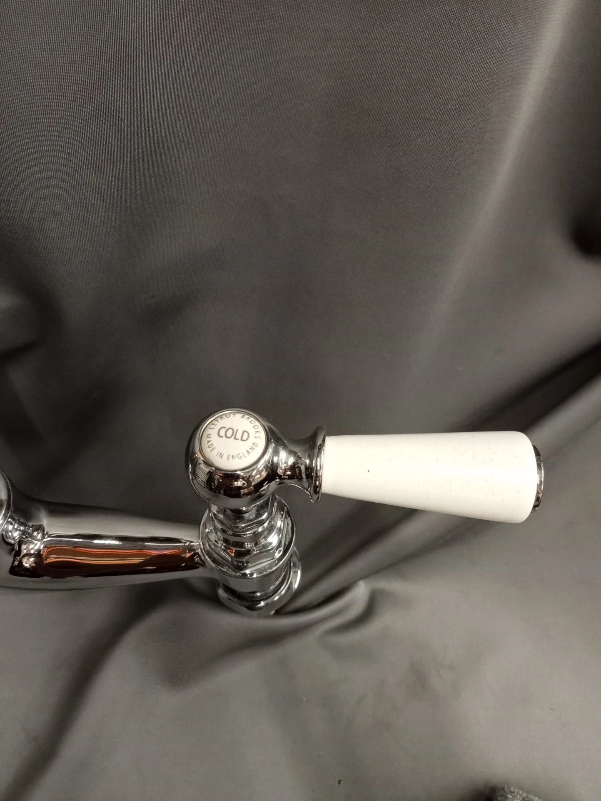 Lefroy Brooks Chrome Mixer Taps Ideal 4 Belfast Kitchen Sink, Reconditioned