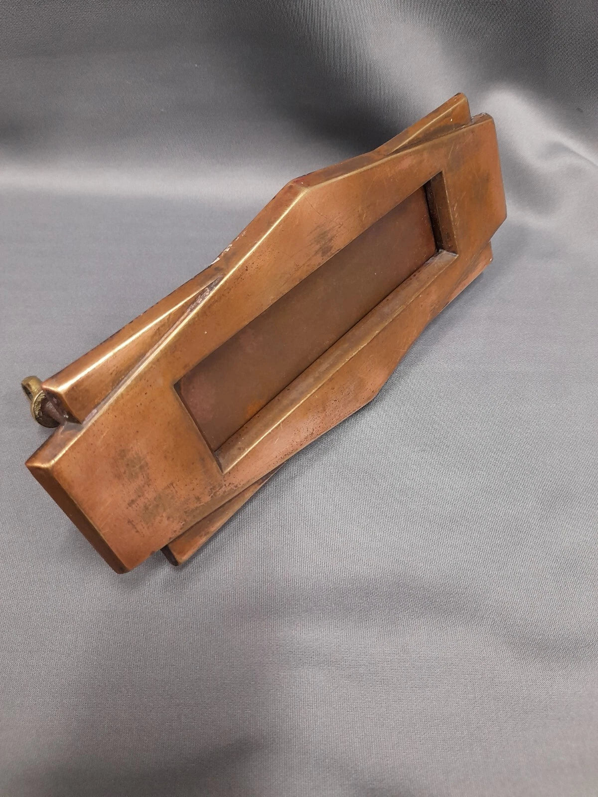 Art Deco Brass /Copper Letterbox, Vintage Letterbox  Original Patina