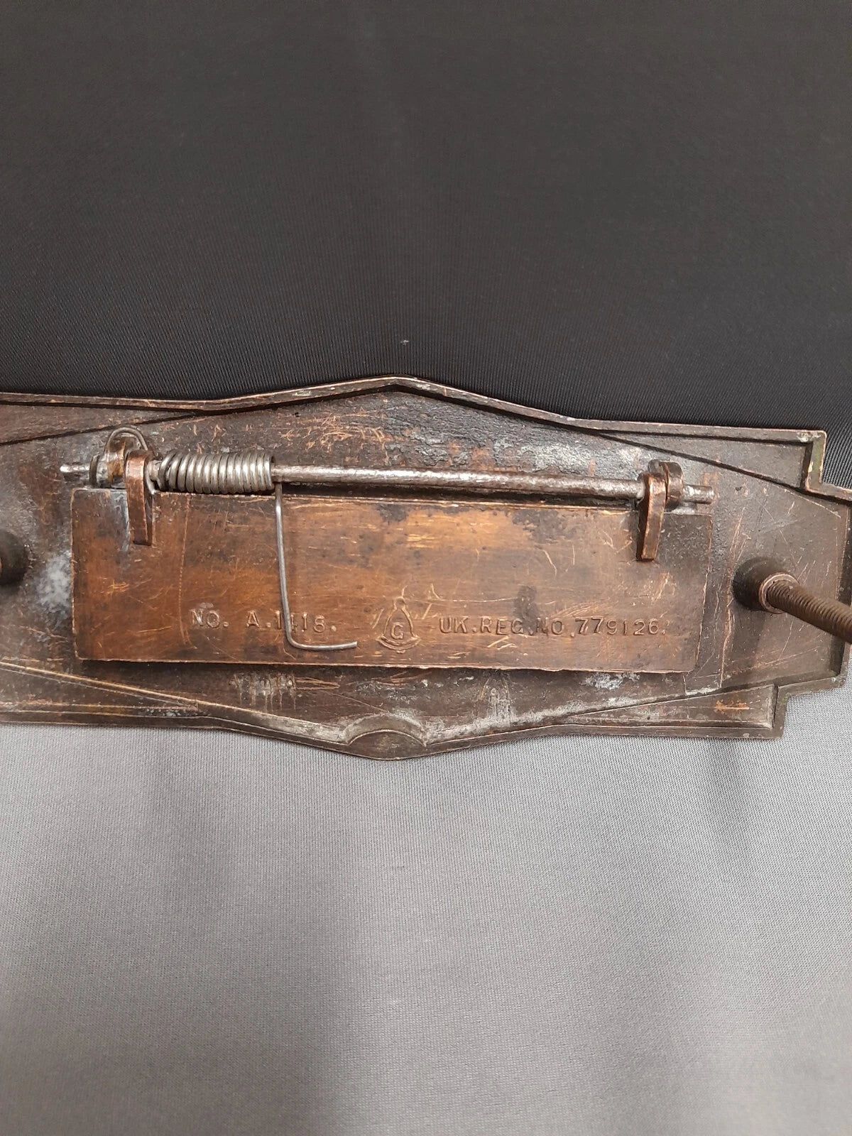Art Deco Brass /Copper Letterbox, Vintage Letterbox  Original Patina