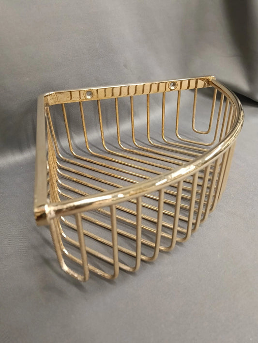 Large Corner Gold Plated Soap Dish / Tray, Sponge Holder