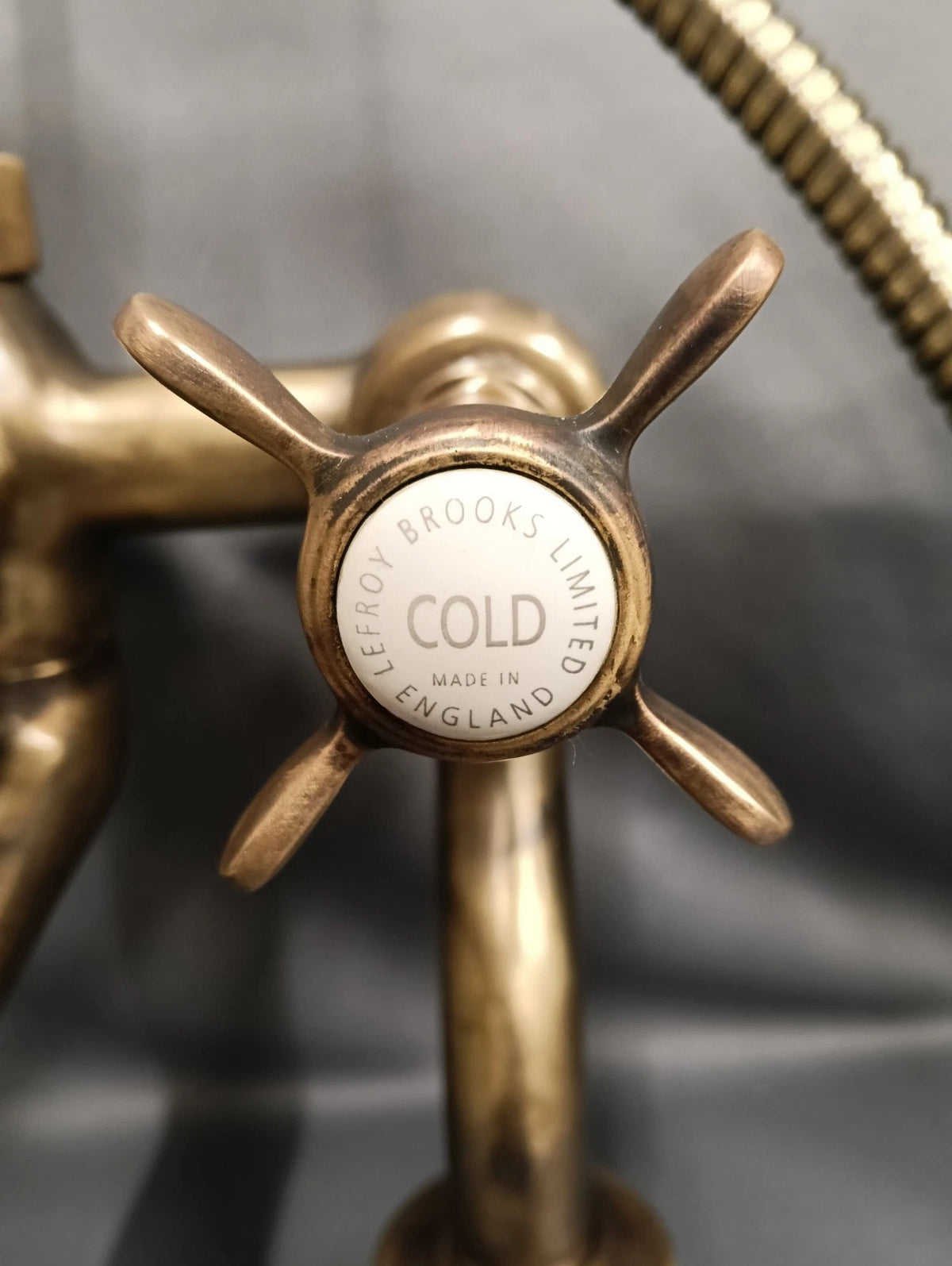 Lefroy Brooks Bare Aged Brass Bath Shower Mixer Taps Reclaimed Reconditioned