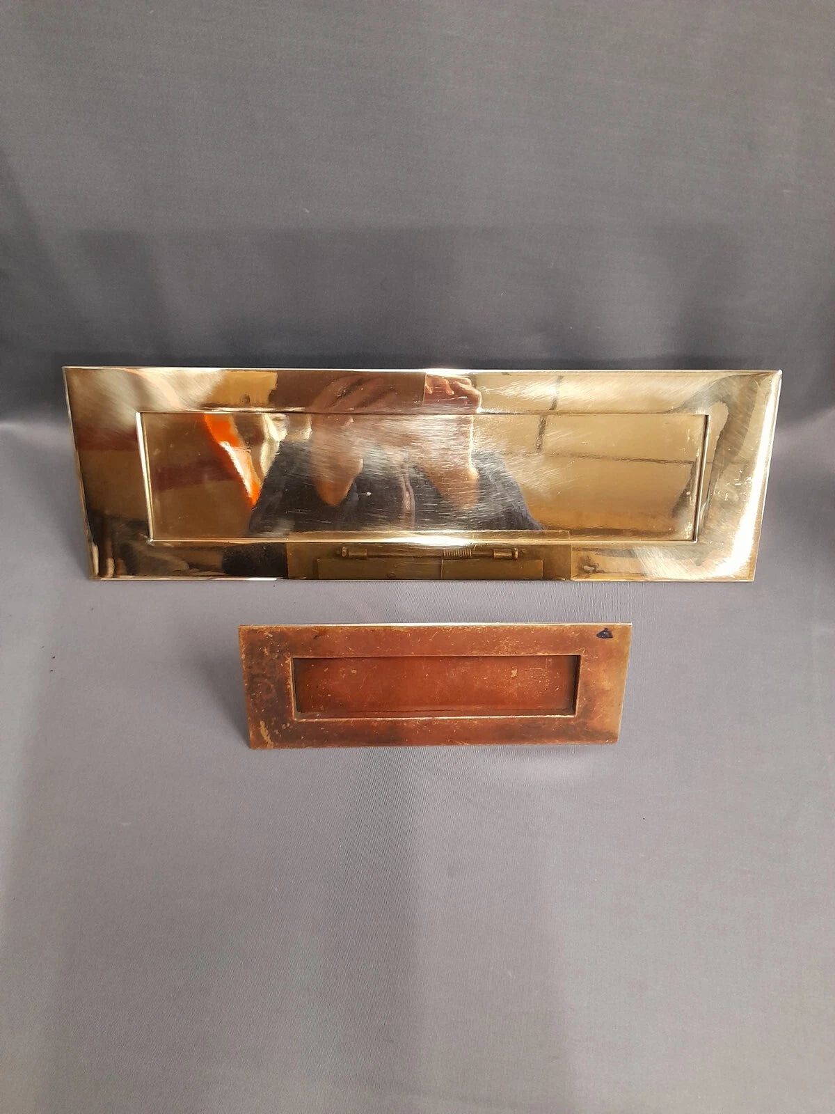 X Large Bare Brass Heavy Duty Letterbox, Reclaimed, Impressive,
