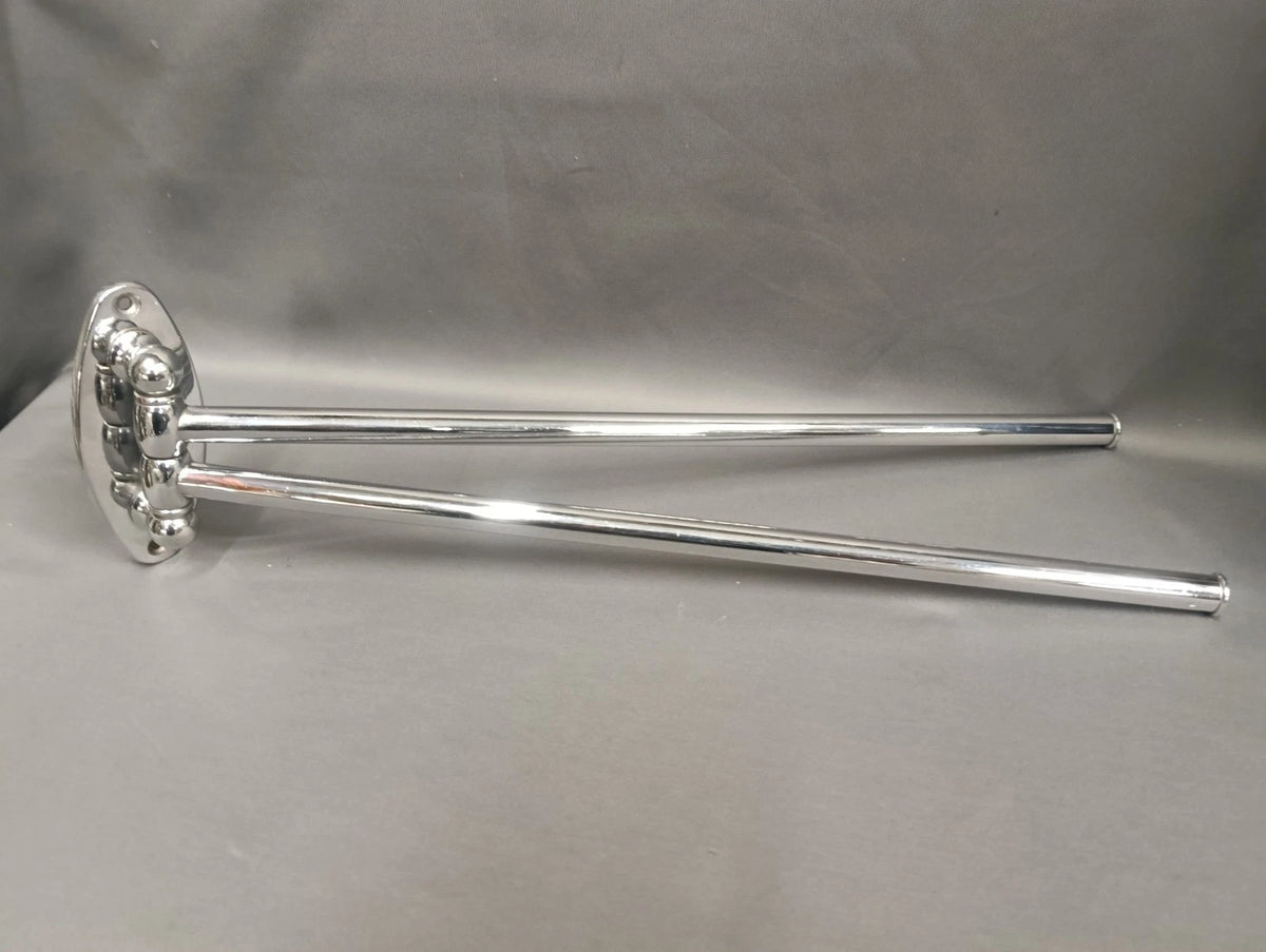 Chrome Retro Double Towel Rail Reclaimed & Refurbished 40 cm Overall Length
