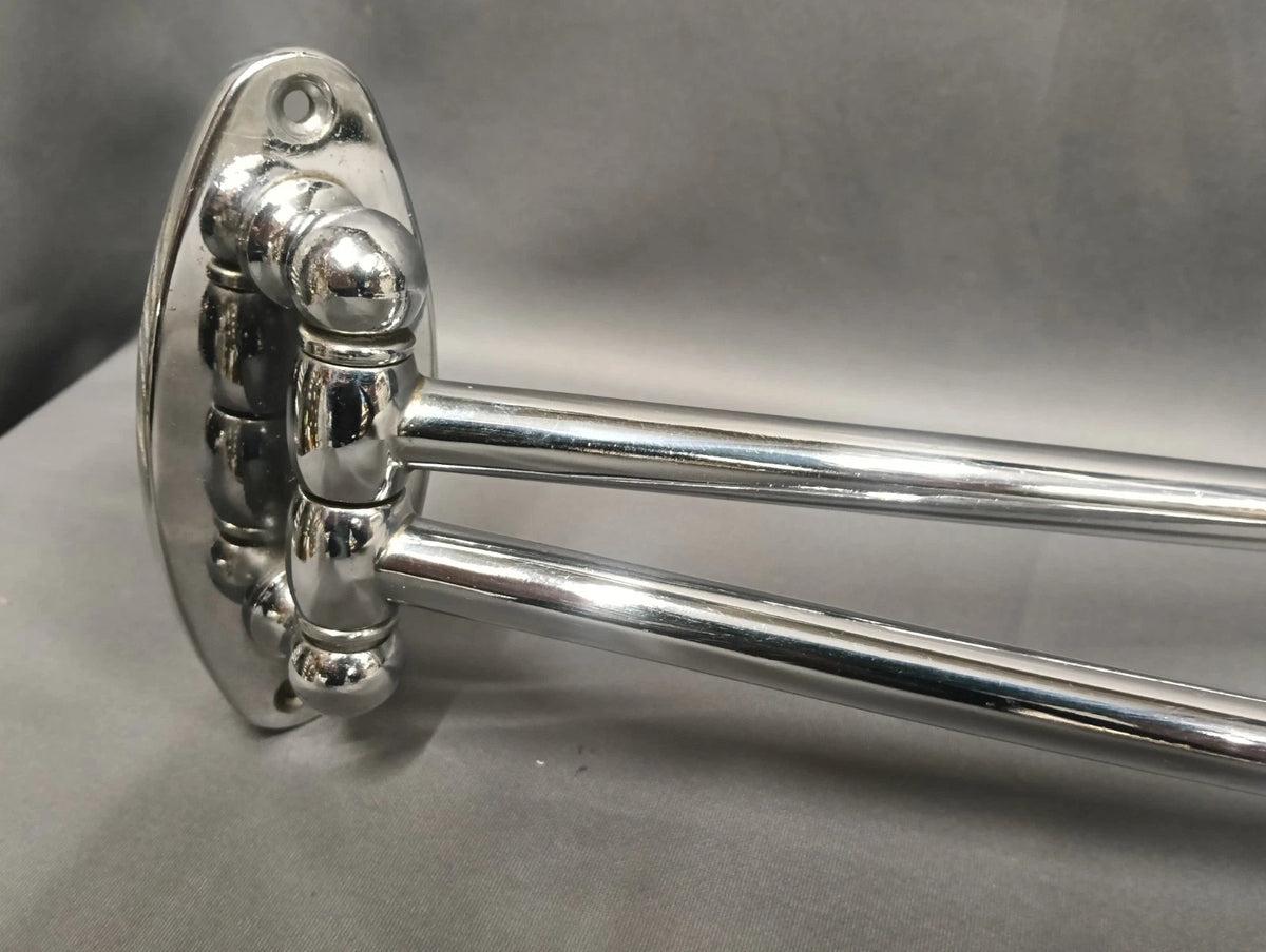 Chrome Retro Double Towel Rail Reclaimed & Refurbished 40 cm Overall Length