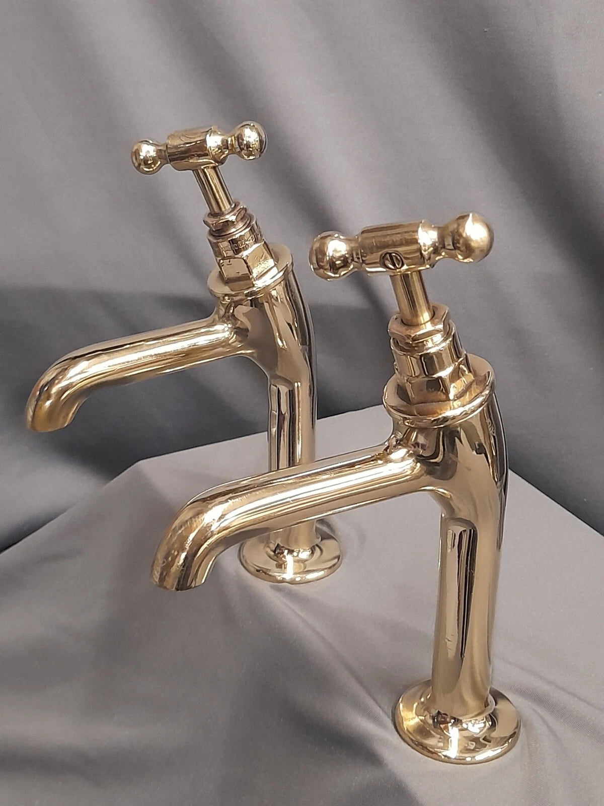 Brass Pillar Taps, Belfast Kitchen Sink Taps Fully Refurbed Taps