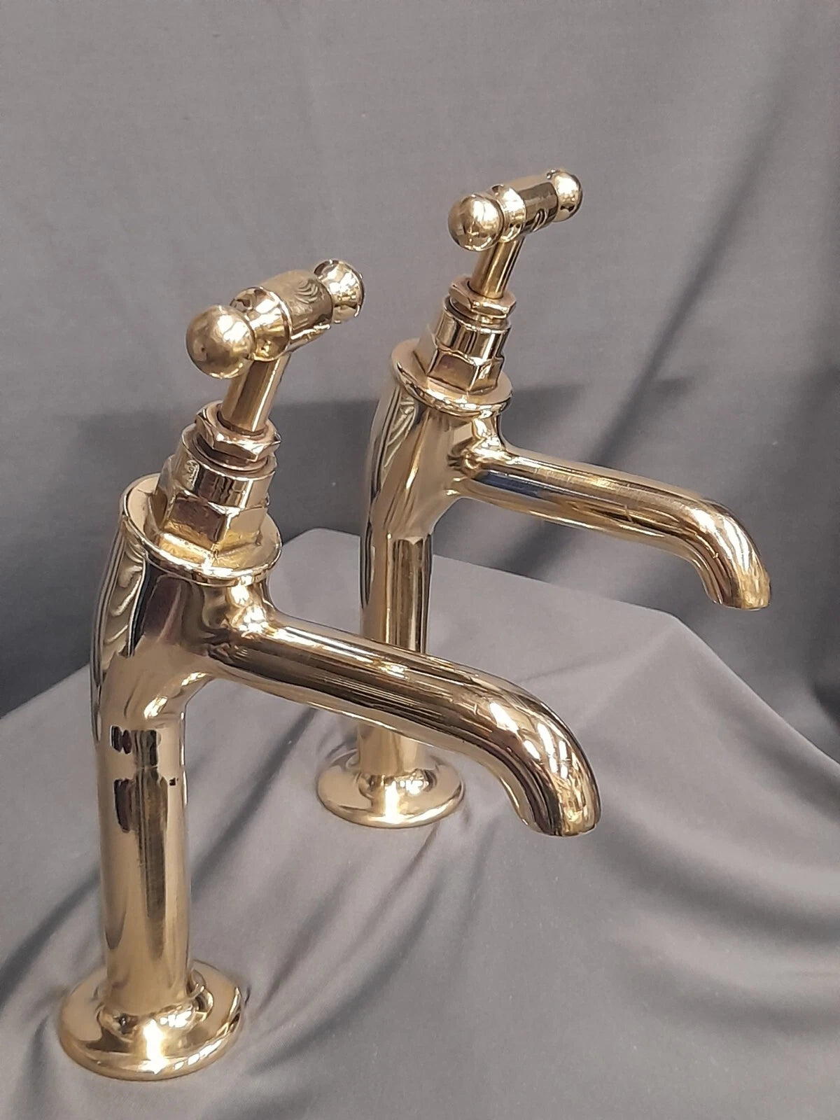 Brass Pillar Taps, Belfast Kitchen Sink Taps Fully Refurbed Taps