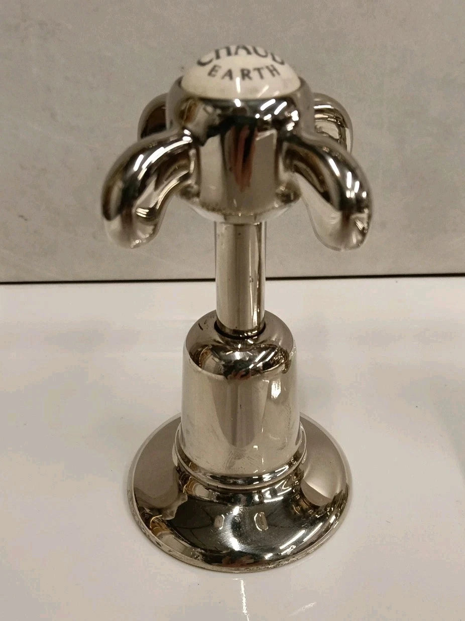Fired Earth Nickel Bathroom Basin Mixer Taps, Reclaimed & Reconditioned Taps