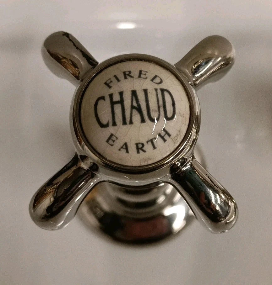 Fired Earth Nickel Bathroom Basin Mixer Taps, Reclaimed & Reconditioned Taps