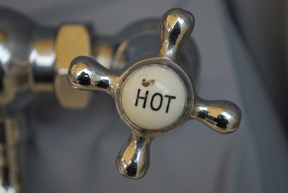 Chrome Retro Bath Filler Taps Large Taps Reclaimed /Refurbed, Deck Mounted Taps