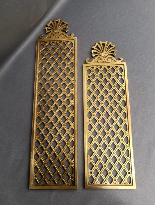 1 Pair of Brass Door Peicered Finger Plates, Heavyweight Quality