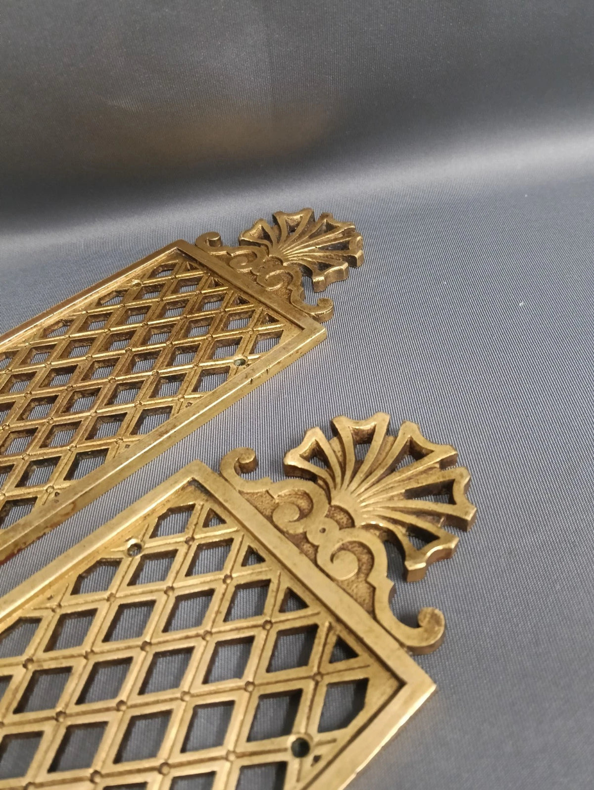 1 Pair of Brass Door Peicered Finger Plates, Heavyweight Quality
