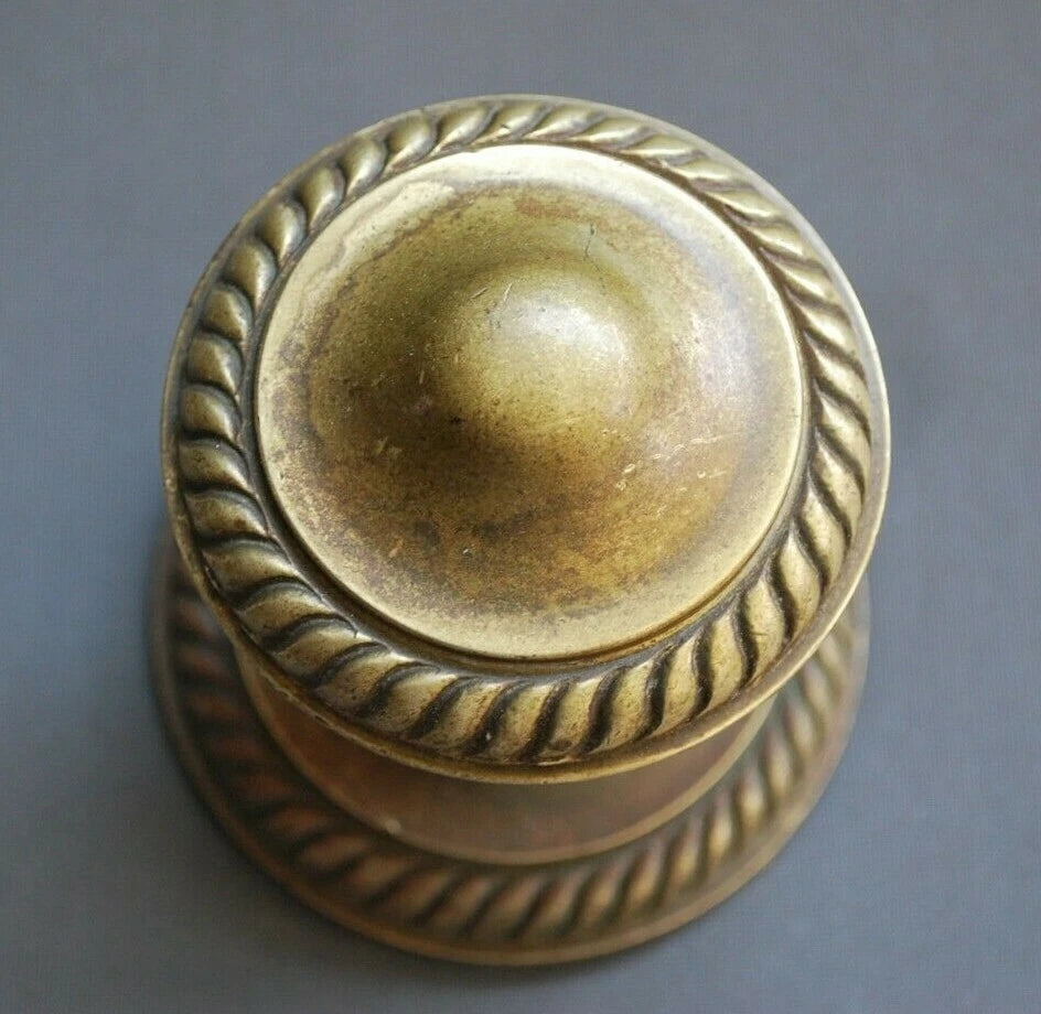 Brass Rope Design Vintage Reclaimed Brass Door Knob / Pull Original Patina