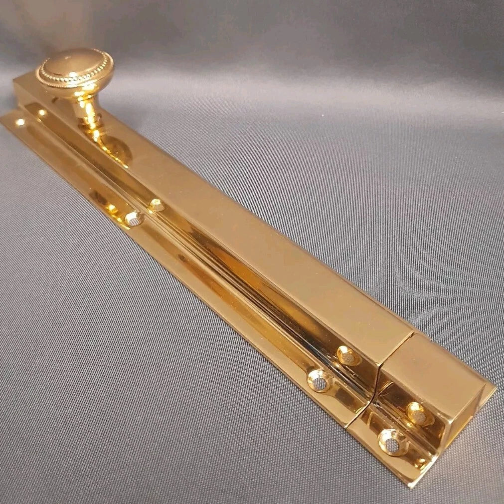 Brassart Polished Brass Bolt & Keep 200 mm Quality 4 Available New Old Stock