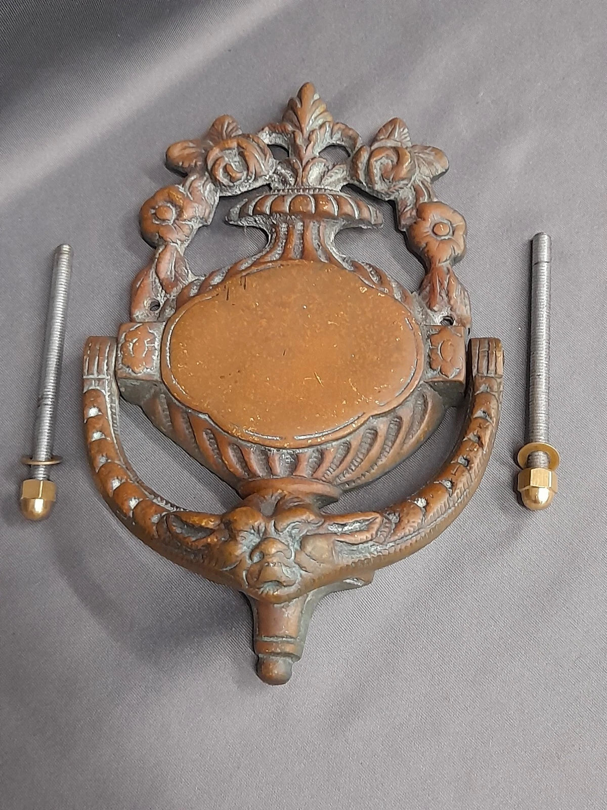 Brass Door Knocker in Original Patina Finish