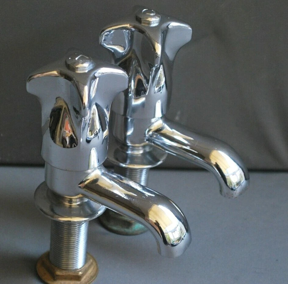Chrome Retro Bath Taps Reclaimed & Fully Refurbished Old Retro Chrome Taps
