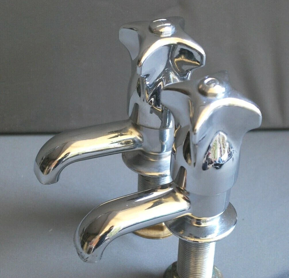Chrome Retro Bath Taps Reclaimed & Fully Refurbished Old Retro Chrome Taps