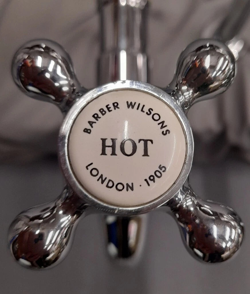 Barber Wilson Tall Chrome Bib Taps Refurbished 18 cm Spout
