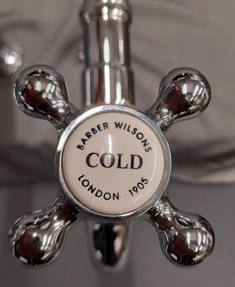 Barber Wilson Tall Chrome Bib Taps Refurbished 18 cm Spout