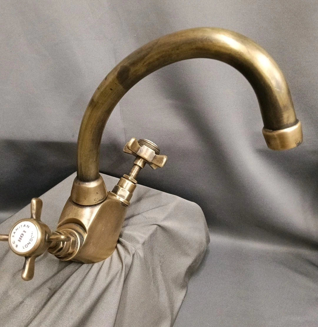 Kitchen Mixer,Aged Brass Mono Mixer Tap Ideal Belfast Sink, Fully Reconditioned