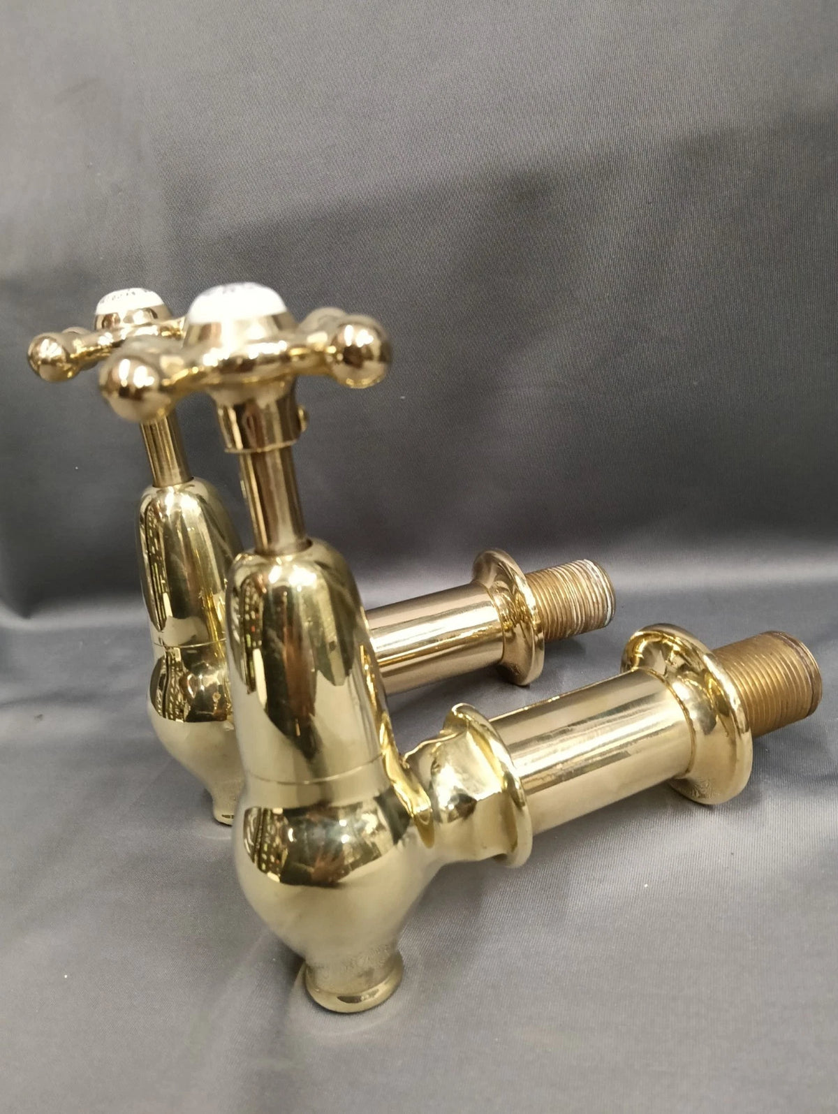 Bare Brass Globe Taps Reclaimed & Reconditioned Wall Mounted Taps