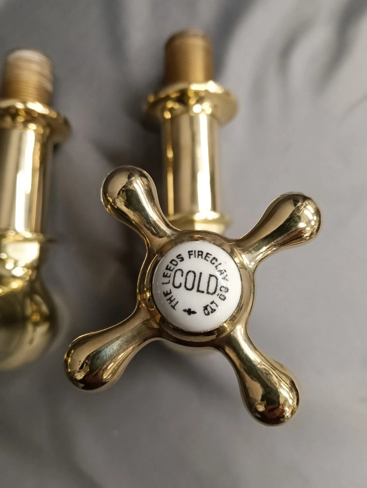 Bare Brass Globe Taps Reclaimed & Reconditioned Wall Mounted Taps