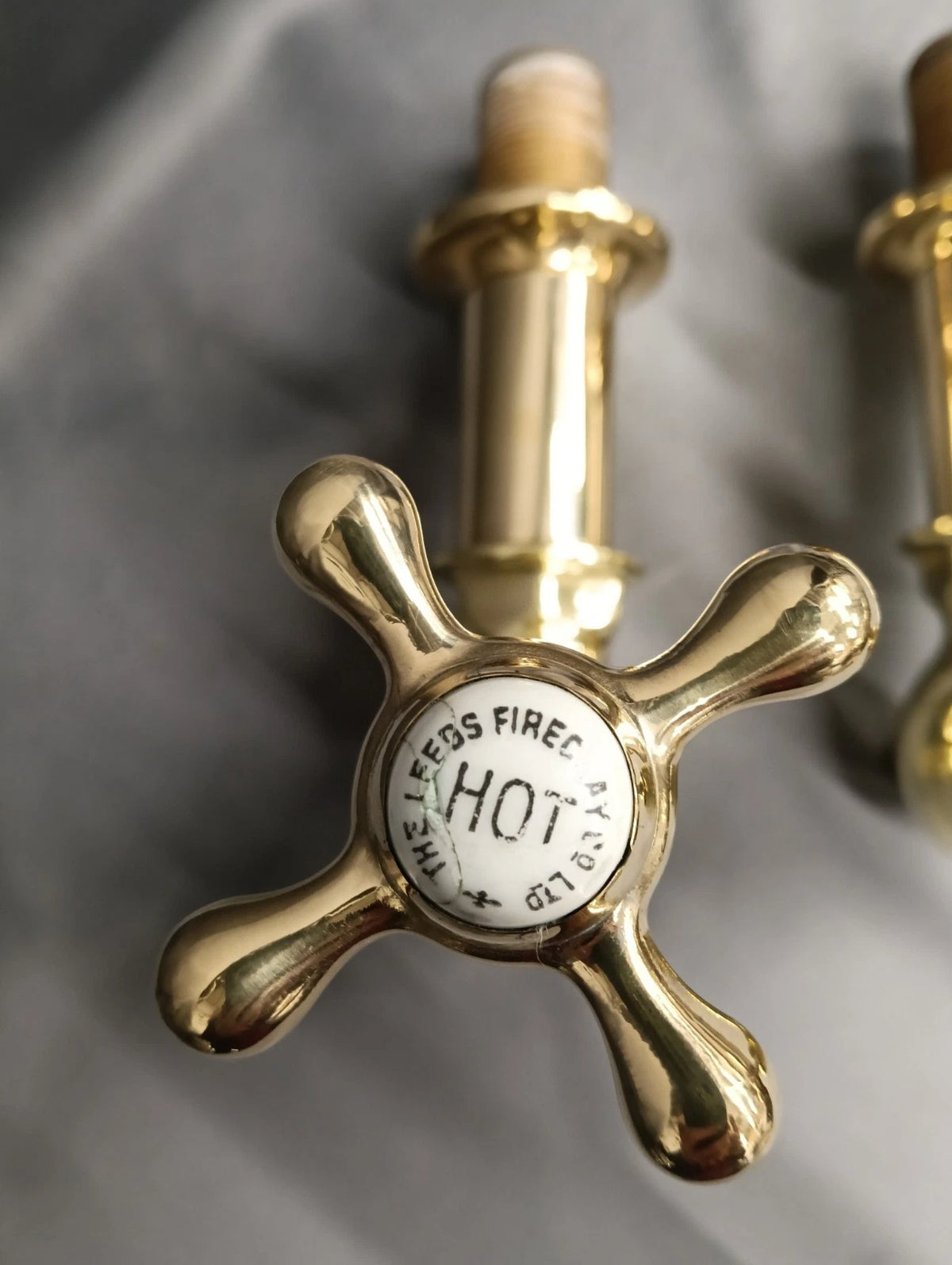 Bare Brass Globe Taps Reclaimed & Reconditioned Wall Mounted Taps