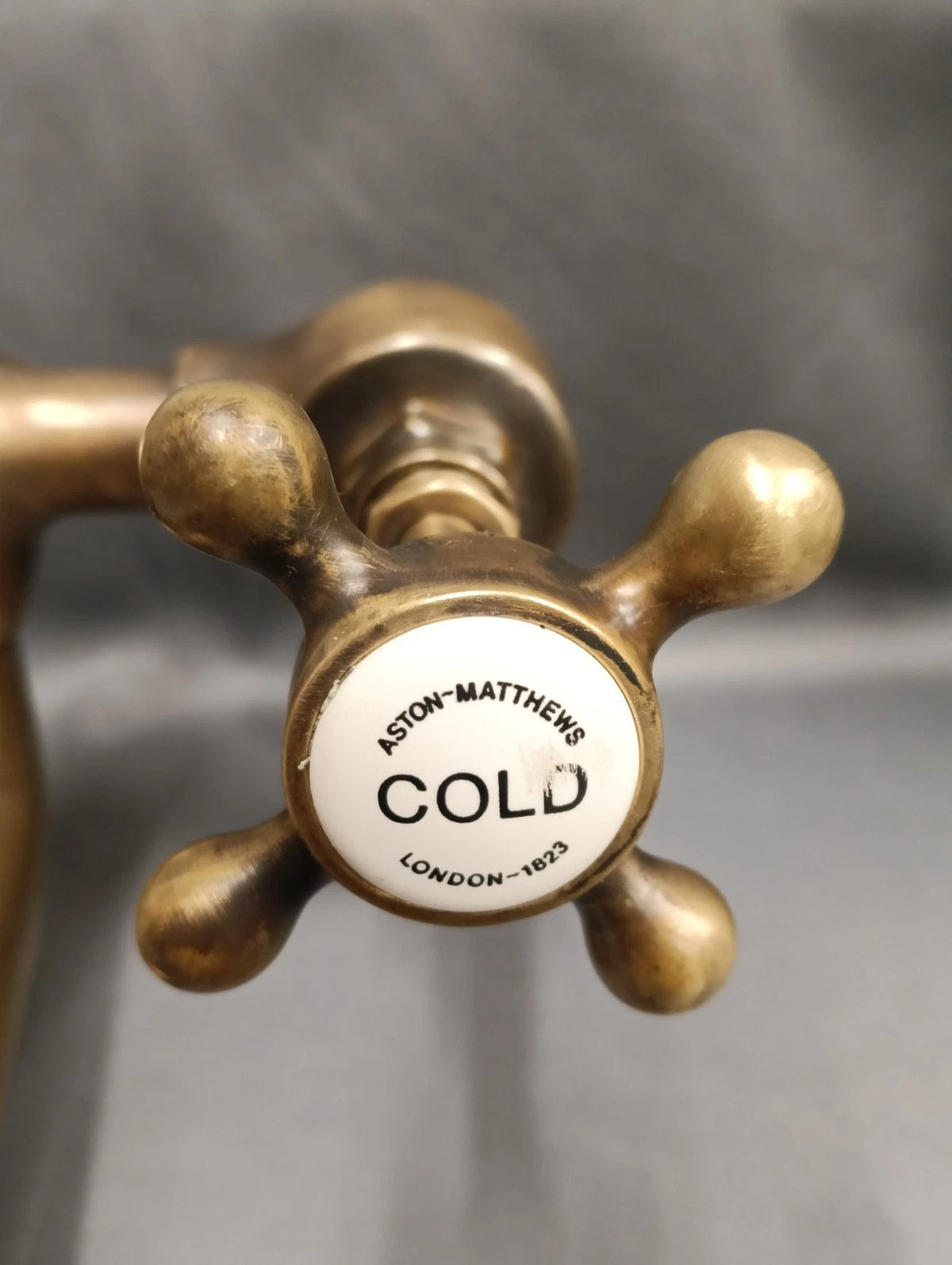 Aston Matthews Wall Mounted Aged Brass Bath Filler Taps Reclaimed Reconditioned
