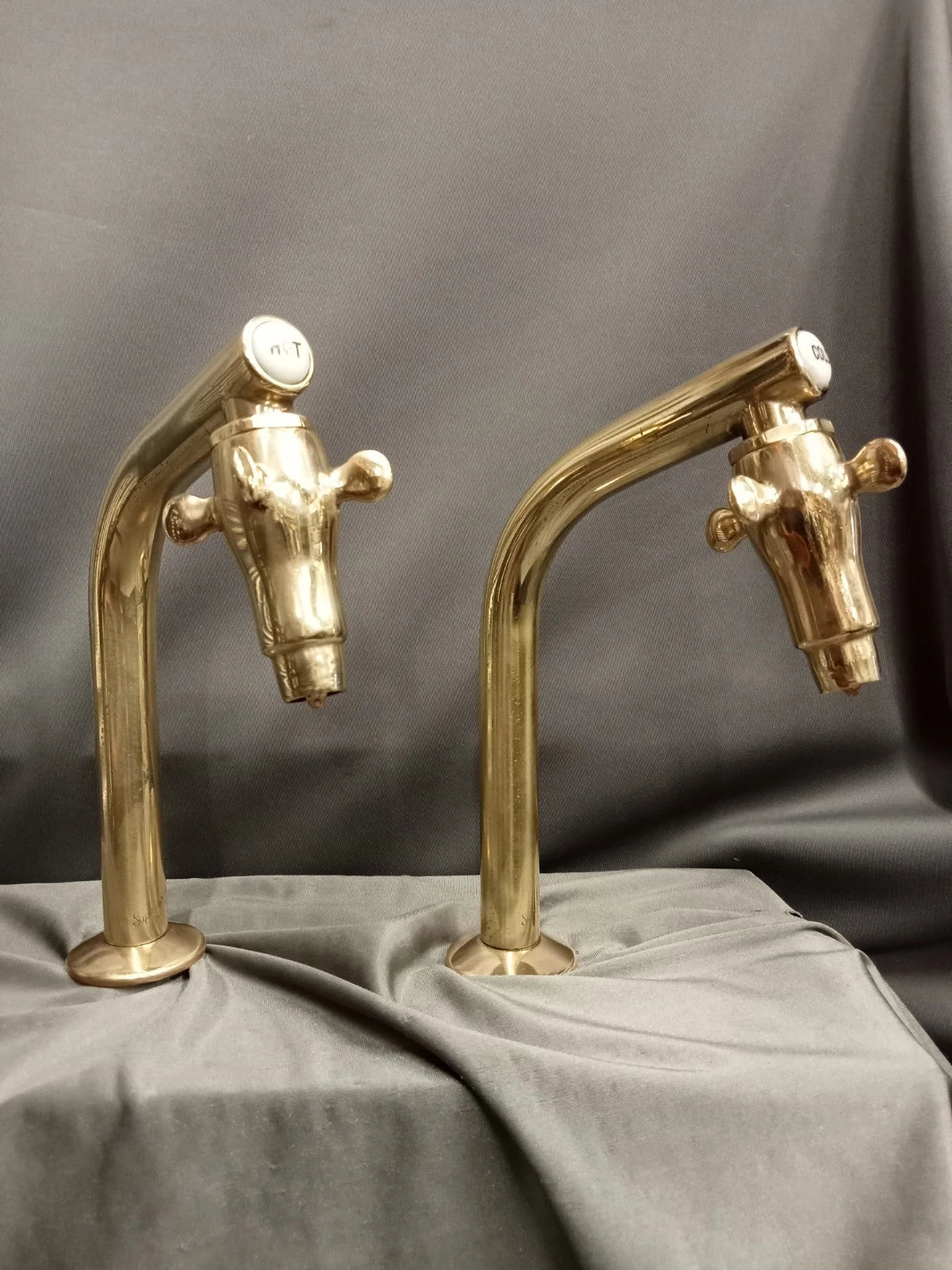 Brass Supa Taps, Bare Brass Retro Kitchen Taps Reclaimed & Refurbished
