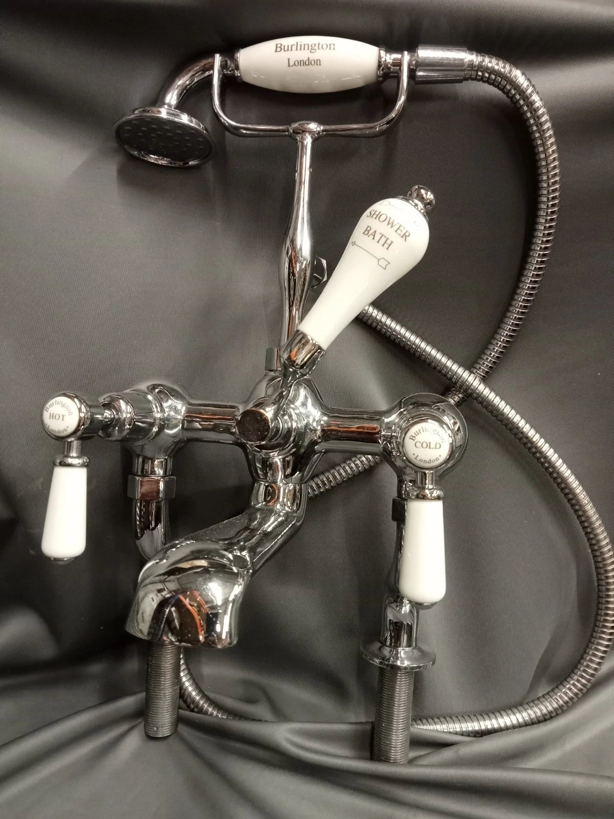 Burlington Kensington Chrome Bath Shower Mixer Taps, Reclaimed & Reconditioned
