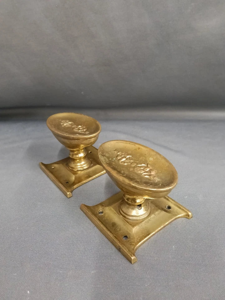 Door Knobs, Polished Brass Vintage Reclaimed Brass Door Knob Pull, Lovley Design