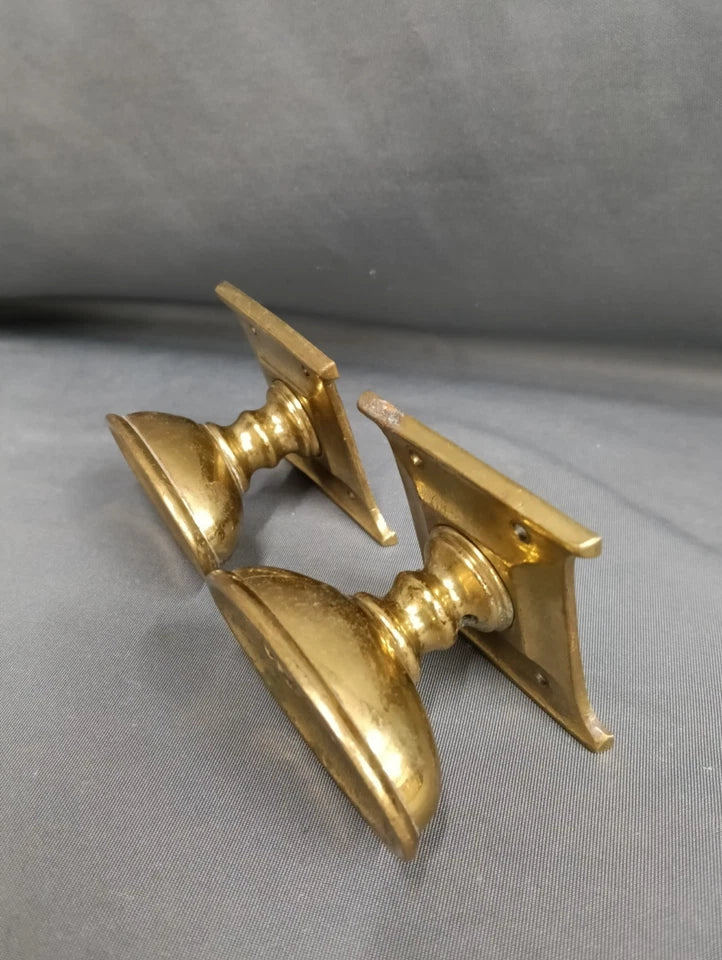 Door Knobs, Polished Brass Vintage Reclaimed Brass Door Knob Pull, Lovley Design