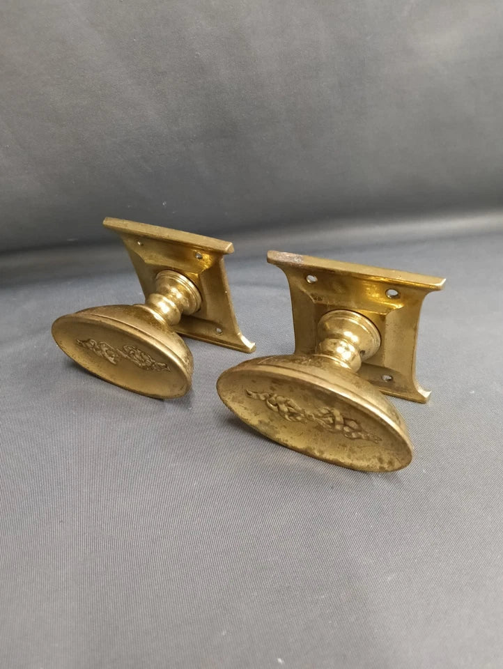 Door Knobs, Polished Brass Vintage Reclaimed Brass Door Knob Pull, Lovley Design